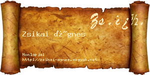 Zsikai Ágnes névjegykártya